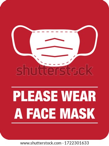 please wear a face mask instruction icon. vector illustration Royalty-Free Stock Photo #1722301633