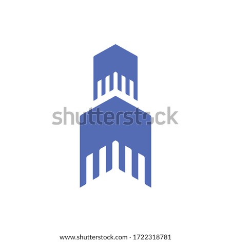 Simple Clean Modern Building Tower Sykline Logo Concept Vector
