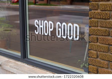 Shop Good sticker on business window