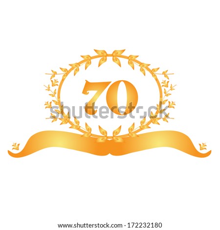 70th anniversary golden floral banner
