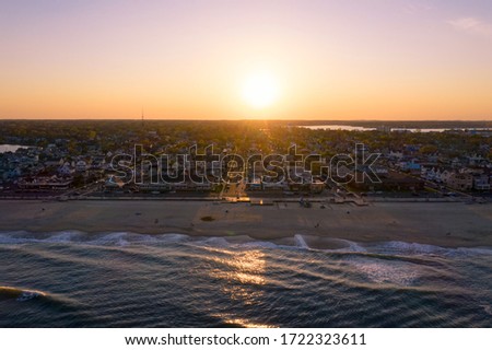 Sunset Belmar Beach Aerial View