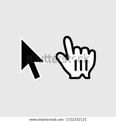 Click icon isolated on black background.Cursor symbol modern, simple, vector, icon for website design, mobile app, ui. Vector Illustration Royalty-Free Stock Photo #1722332131