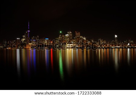 Toronto skyline mid September night. 