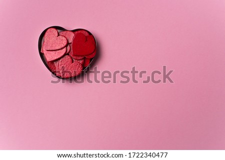 wooden red hearts, concept of Valentine's day and love