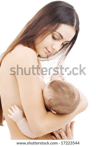 picture of happy mother breastfeeding baby boy