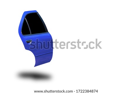 Multicolored car front door technology on a white background clipingpart