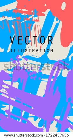 Artistic creative universal cards. Hand Drawn textures. Design for poster, card, placard, brochure, flyer Vector Illustration.