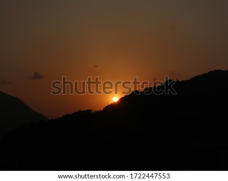 This is a picture of sunset from the mountain.