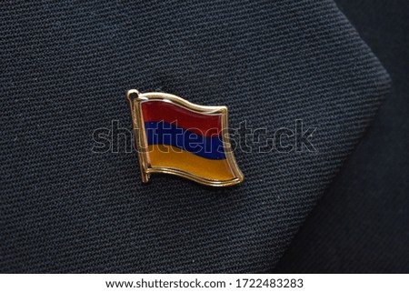 Lapel Pin-  Armenia flag pinned to a suit
