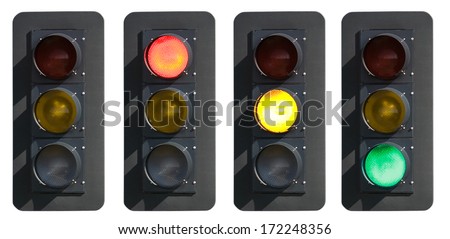 Traffic Signs: Traffic Signal with Various Lights On