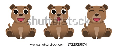 Illustration Animal cute bear cartoon vector design, flat design style, funny and smile.