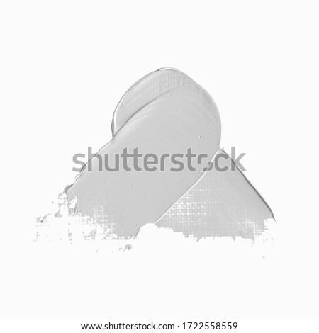 Grey paint oil smear isolated on white background - Image