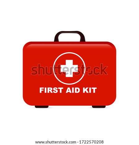 First aid box, isolated on white background Royalty-Free Stock Photo #1722570208