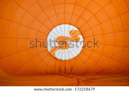 Colorful of hot air balloon inside
