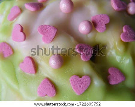 Paschal cake decoration. Homemade Easter Baking. Macro photography.