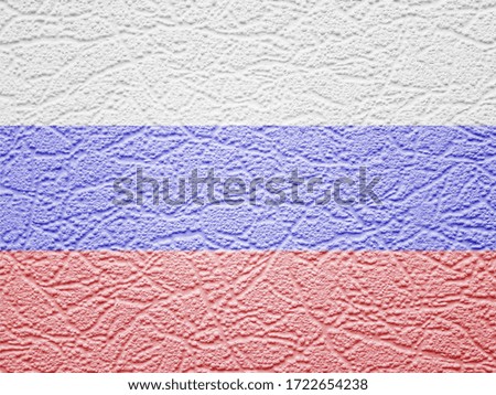 Russian Federation flag on wallpaper texture. Abstract background for design.