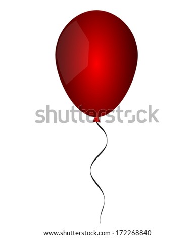 red balloon with ribbon