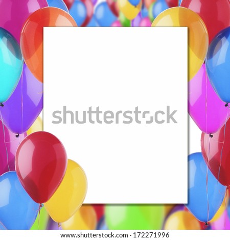 Frame of balloons Royalty-Free Stock Photo #172271996
