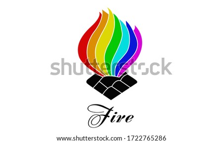 Logo multicolored rainbow flames of the fire