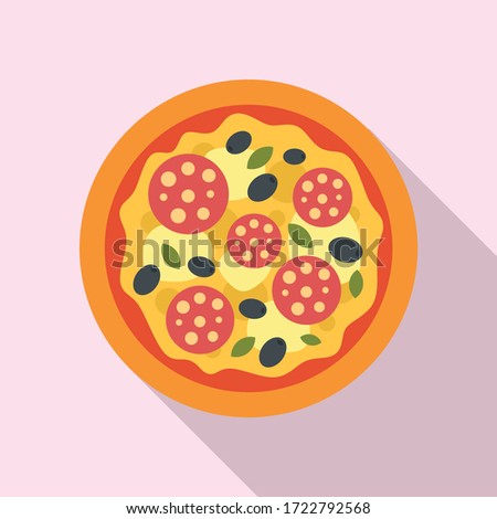Olive italian pizza icon. Flat illustration of olive italian pizza vector icon for web design
