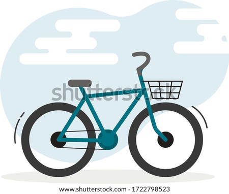 Bike. Bicycle. Vector illustration. Sky