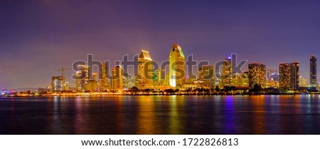 San Diego Skyline at Night , San Diego, California, USA