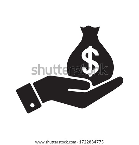 Money icon vector black color Royalty-Free Stock Photo #1722834775