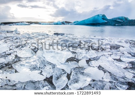 Glacier in Iceland. Winter, ice and snow.