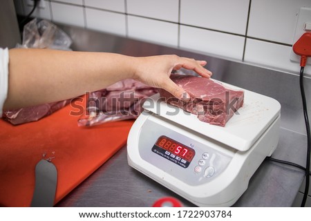 Raw steak in a restaurant before being grilled