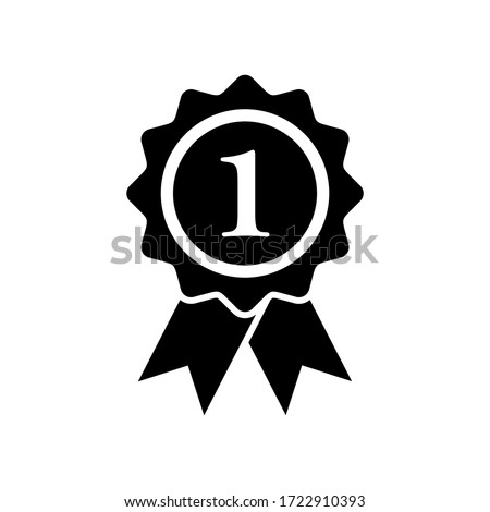 first medal icon symbol vector on white background. editable Royalty-Free Stock Photo #1722910393