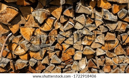 Firewood stack, front view, horizontal