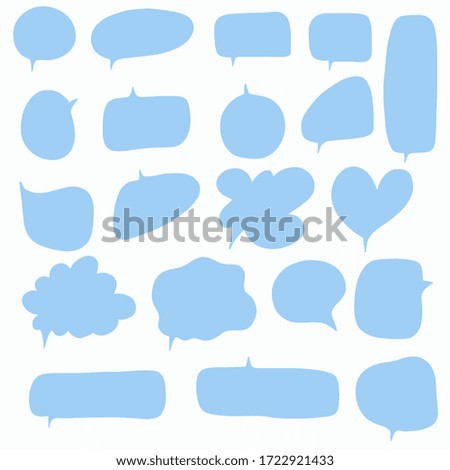 Hand-drawn speech bubble vector set.