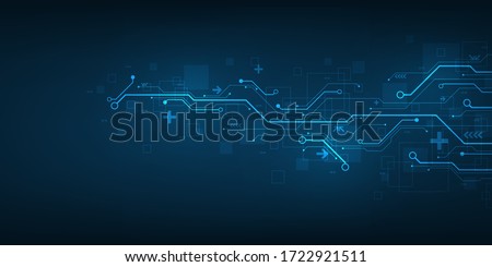 Design in the concept of electronic circuit boards. Royalty-Free Stock Photo #1722921511