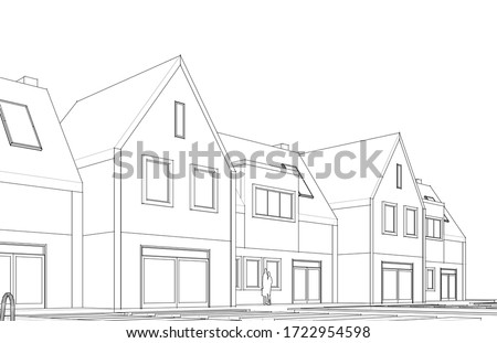 house traditional architecture 3d illustration Royalty-Free Stock Photo #1722954598