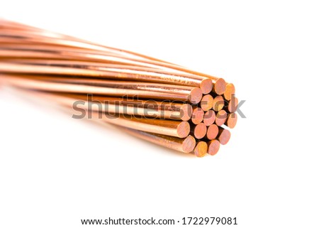 Electric cable on white background Royalty-Free Stock Photo #1722979081