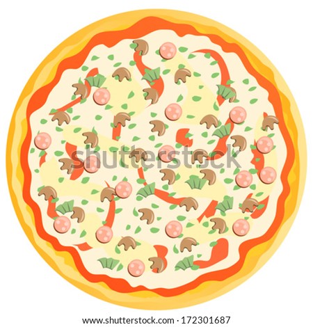 pizza, vector illustration