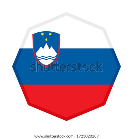 octagon icon, flag of slovenia isolated on white background