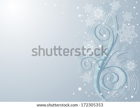Decorative swirling winter design. Raster version.  