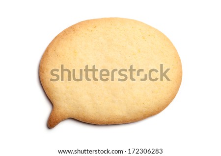 Homemade Biscuit isolated on white background. Balloon shape. 