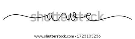 AWE black vector monoline calligraphy banner with swashes Royalty-Free Stock Photo #1723103236