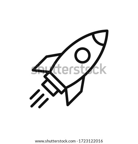 Rocket icon vector. Simple outline rocket sign Royalty-Free Stock Photo #1723122016