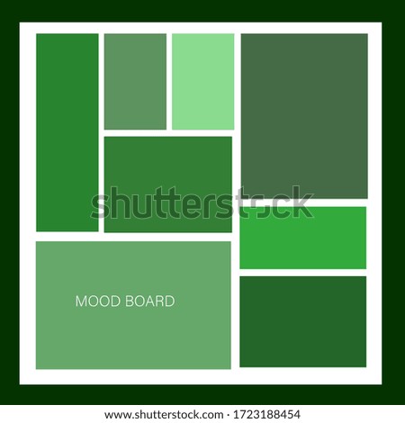 green mood board, vector illustration