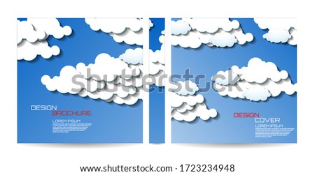 Brochure template with clouds. Magazine, poster, book, presentation, advertising. Abstract vector background. Cover design your text