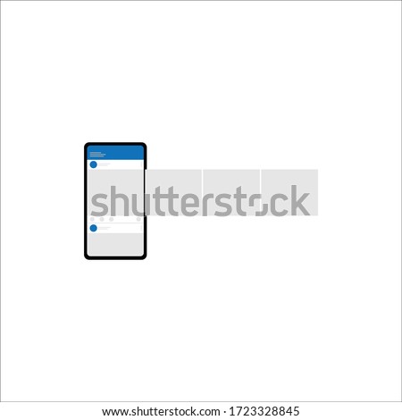 Social network profile on smart phone. Facebook profile on iPhone. Decorative template framework. Insert your picture. Vector illustration
