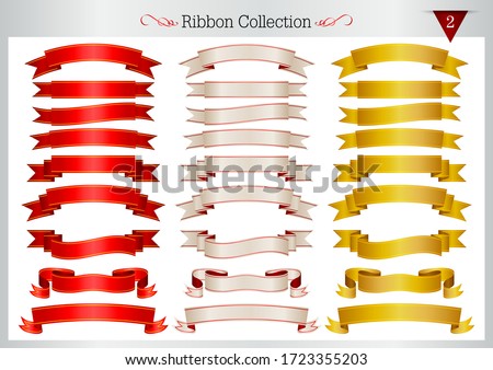 Red, silver, gold, ribbon collection