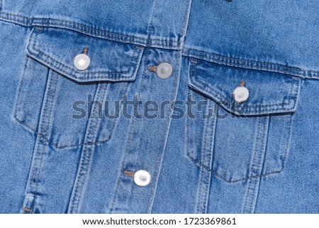 stock photo blue denim jacket with pocket, detail, 
