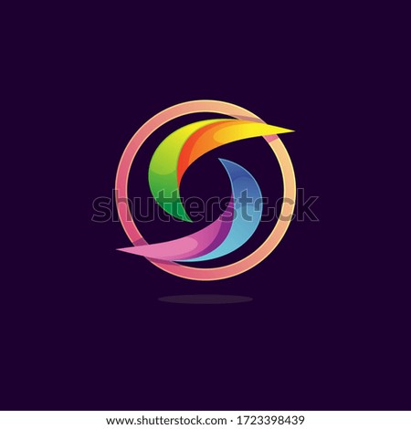 Colorful letter s logo in vector