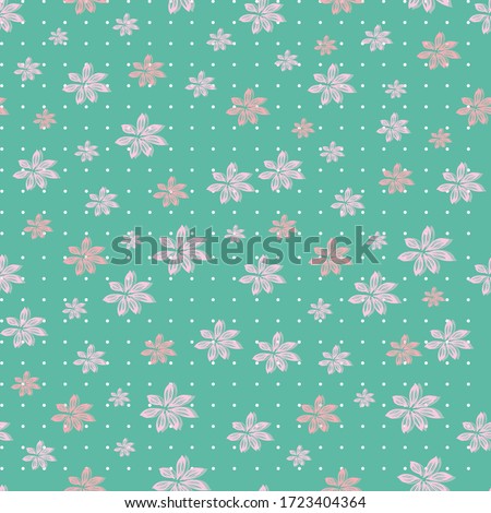 teal pink scatter ditsy dot seamless print background design