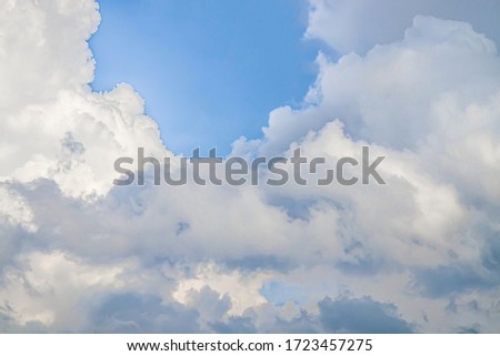 Top view of sky cover with clouds before rainy
