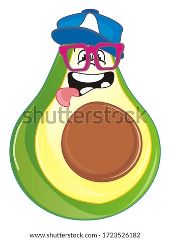 happy avocado with cap and glasses